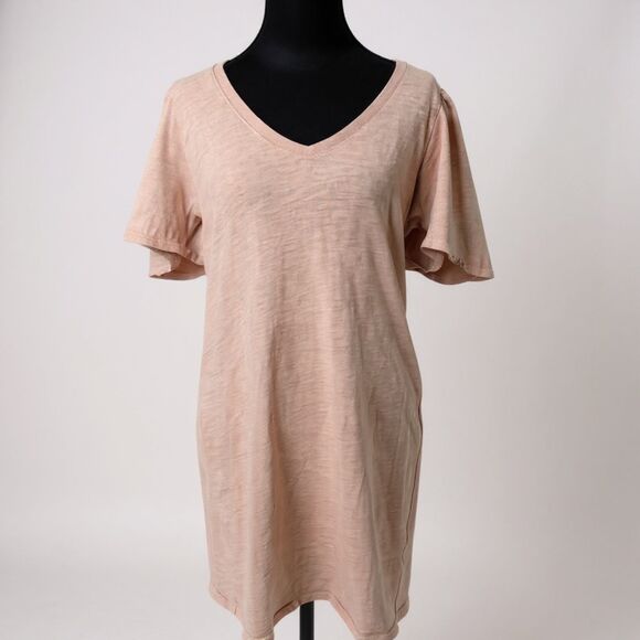Nation LTD Mallory Flutter Sleeve Dress Small 100% Cotton Boho Chic Casual - Picture 3 of 7